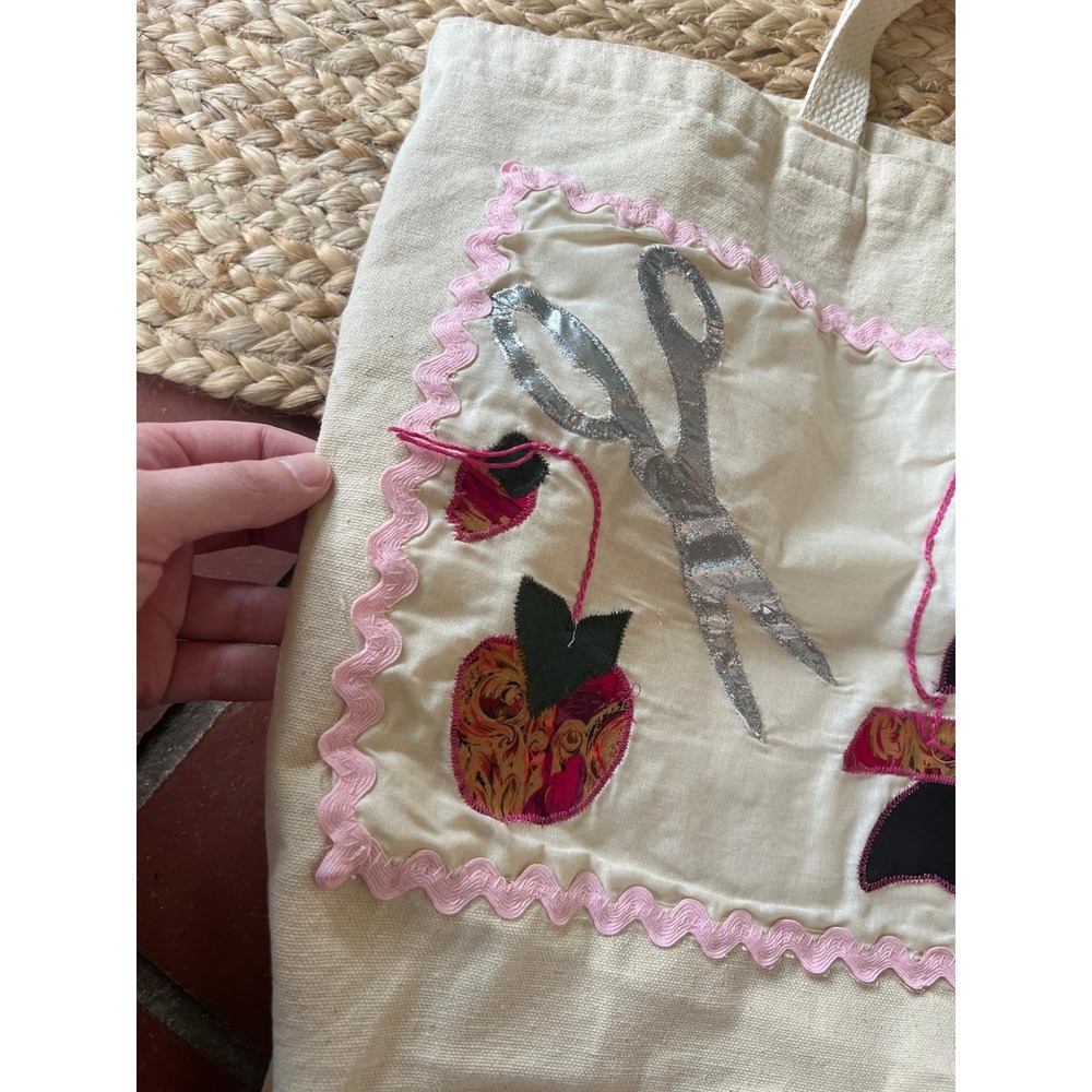Vintage Upcycled Sewing Tote Bag - Picture 6 of 7